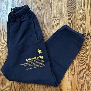 Archive Bold Cotton Sweatpants Joggers Jogging Pants Size Small